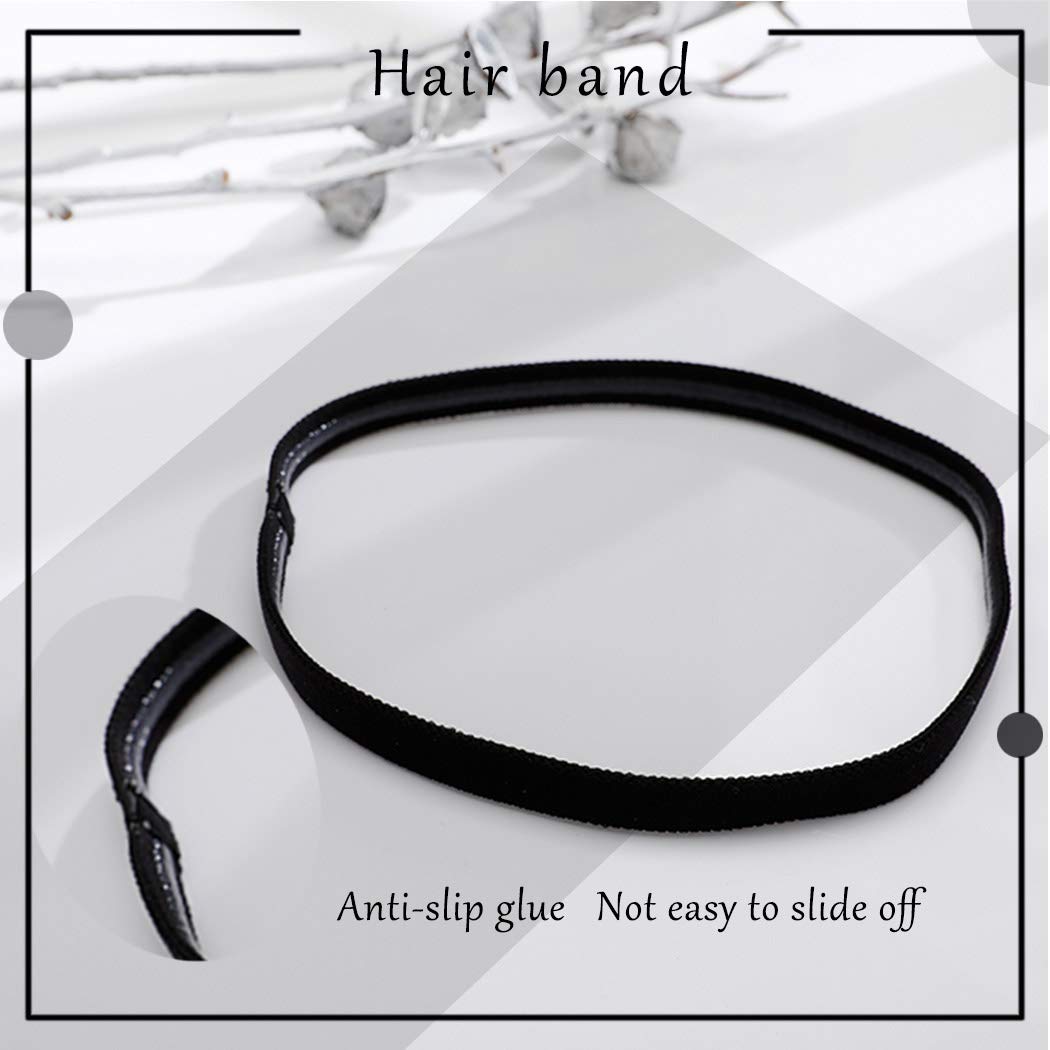 Non-Slip Elastic Sports Headbands for Women & Girls - 6 Pack Silicone Lined Sweatbands for Running, Yoga, Archery & Workouts - Stay-Put Hair Accessories for Active Lifestyles