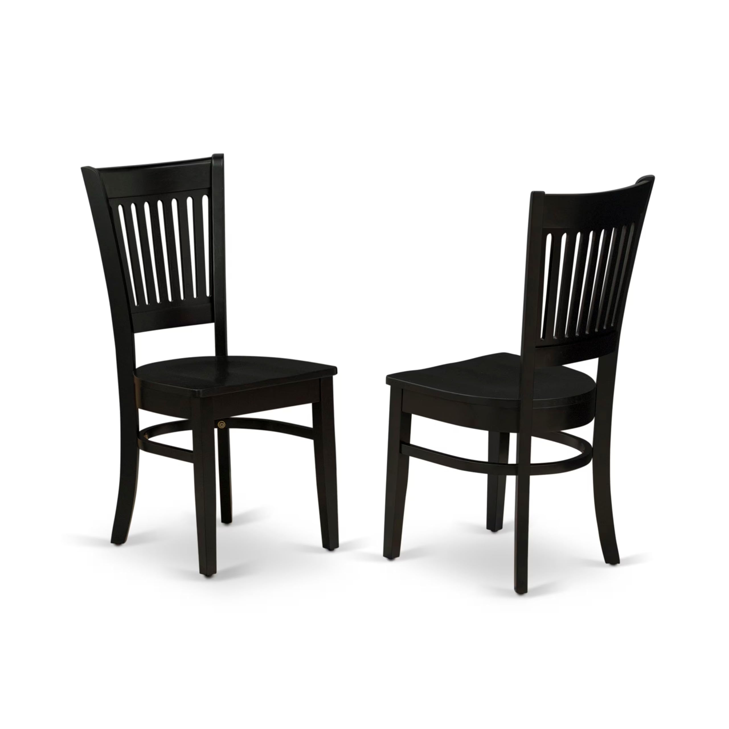 East West Furniture ANVA3-BLK-W 3-Piece Round Kitchen Dining Table Set with Pedestal Base & 2 Chairs - 36x36 Inch Small Space Black - Perfect for Apartments, Breakfast Nooks & Cozy Dining Areas