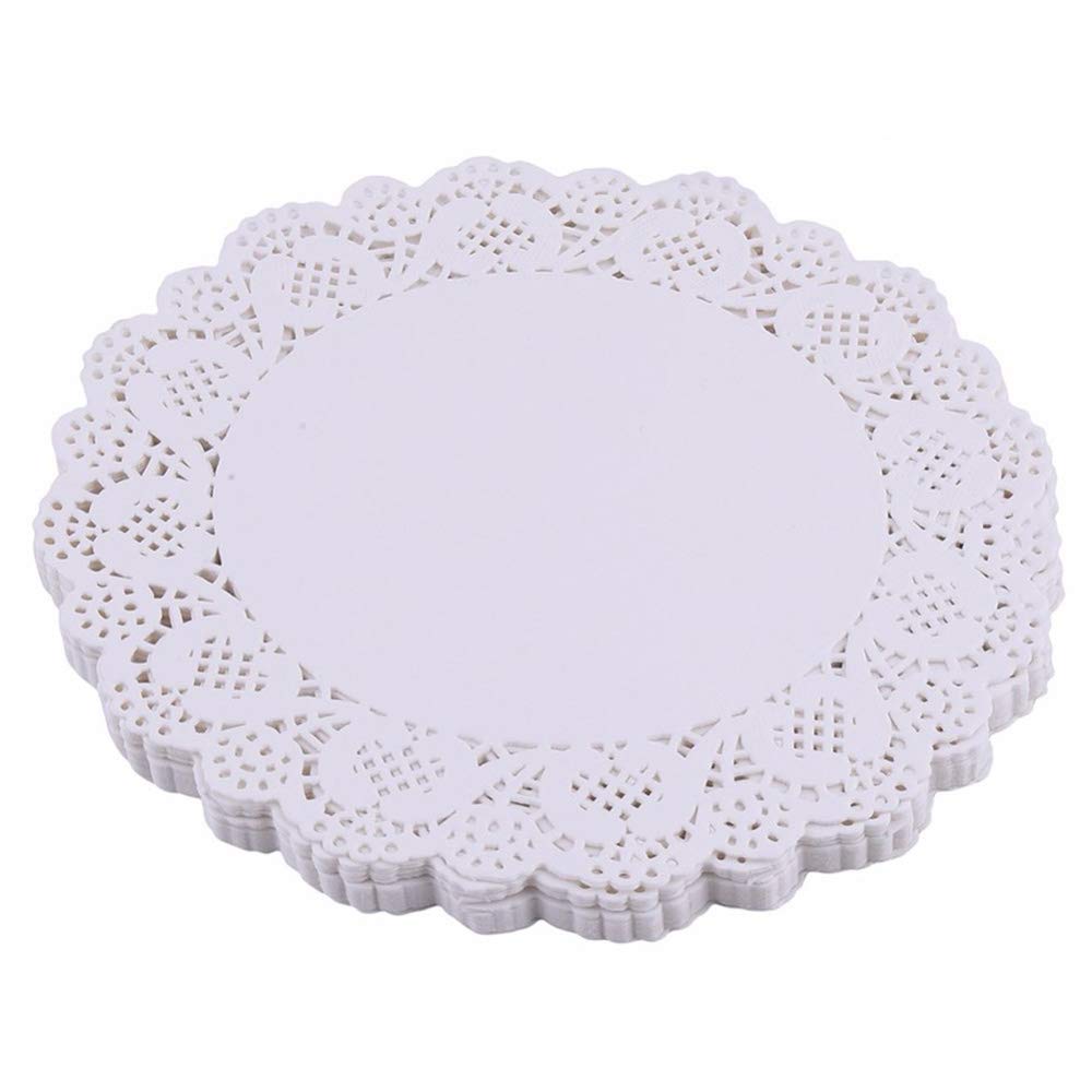 10 Inch White Lace Paper Doilies - Round Disposable Placemats for Wedding, Birthday Party, Cake & Dessert Display - Elegant Tableware Food Decoration (Pack of 100) - Perfect for Tea Parties, Buffet Tables and Holiday Celebrations