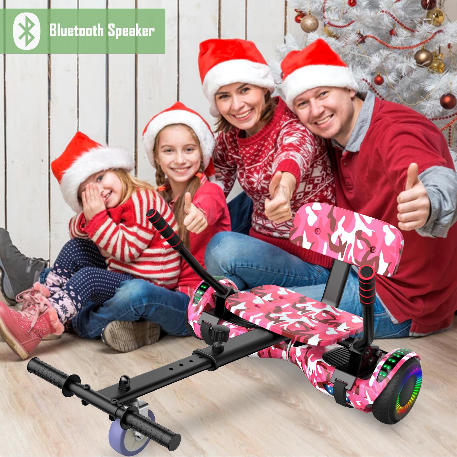 Self Balancing Hoverboard Scooter with Seat Attachment - 6.5