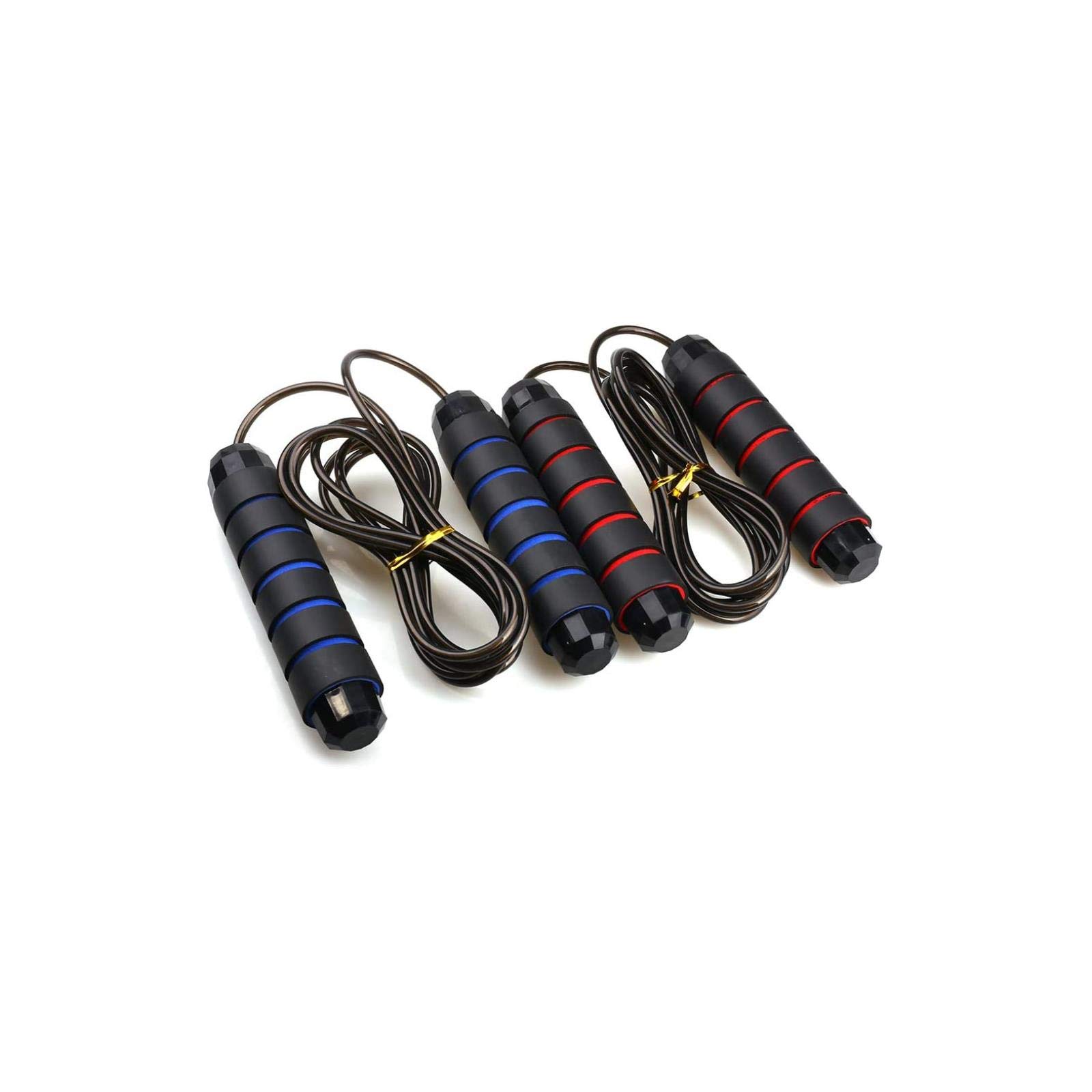 LEOU Adjustable Skipping Rope - Tangle-Free Jump Rope with Ball Bearings for Fast Speed & Memory Foam Handles - Ideal for Women, Men & Kids - Perfect for Home Workouts, Gym Training & Fitness Exercises (2 Pack)