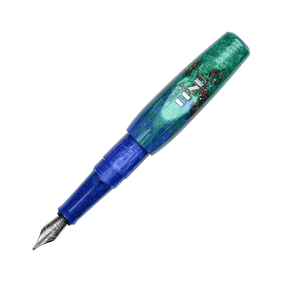 Benu Pixie Pocket Fountain Pen - Emerald Sea Green Ink, Compact & Portable for Everyday Writing, Journaling, and Note-Taking