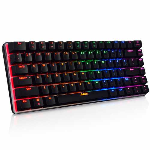 AJazz AK33 82-Key RGB Backlit Wired Mechanical Gaming Keyboard with Detachable USB Cable - Perfect for PC, Mac, PS4, Xbox Gaming & Office Typing