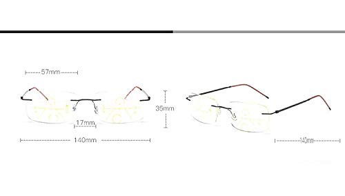 Ultralight Multifocus Reading Glasses for Men & Women - 3-in-1 Power Readers for Computer, Reading & Distance - Perfect for Office, Home & Travel Use