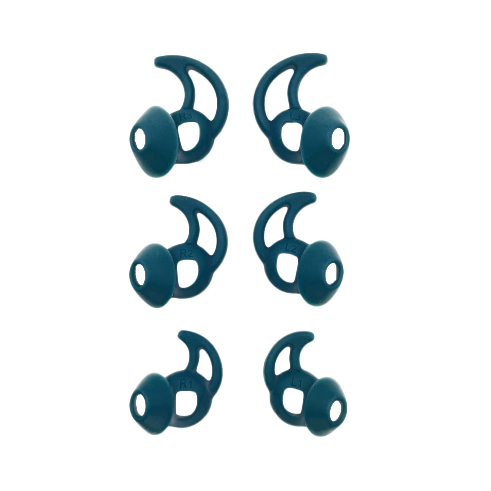 Adhiper 6-Pack Silicone Ear Tips Replacement for Wireless Earbuds - Soft Comfortable Noise Isolating Earbuds for Sports, Running, Gym & Workout - Compatible with Most True Wireless In-Ear Headphones (Blue)