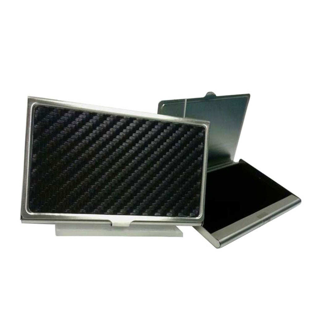 Premium CUDWORTH Stainless Steel Business Card Holder - Slim RFID Blocking Metal Card Case for Men & Women (Black/Silver) - Perfect for Office, Travel & Everyday Use