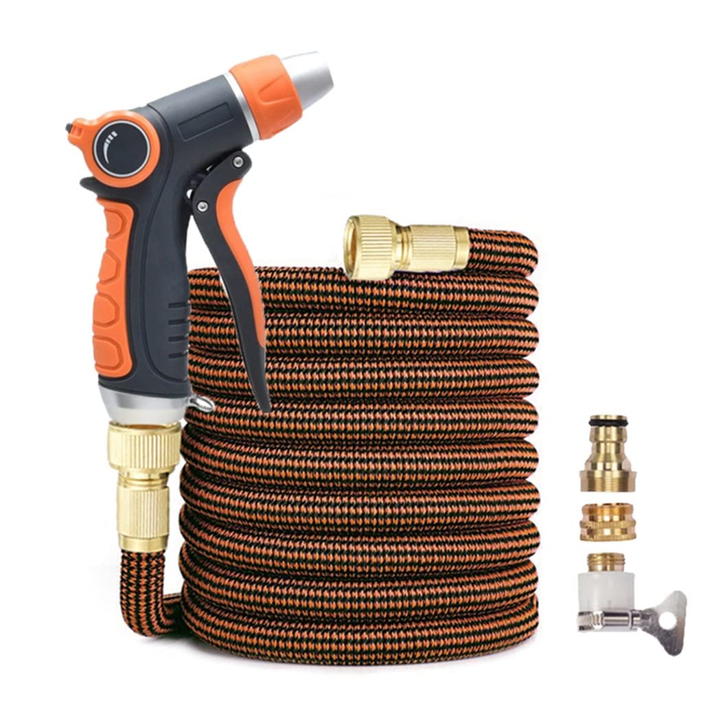 Premium 25ft Flexible Garden Hose with Adjustable Water Gun - Heavy Duty Car Wash & Watering Hose Set for Outdoor Cleaning, Lawn Care, and Home Gardening (Color: A)