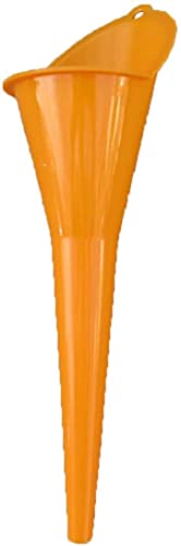 PULABO Long Fuel Funnel for Cars, Motorcycles & Farm Equipment - Durable Gasoline Engine Funnel with Orange Deft Design - Perfect for Easy Refueling at Home, Garage, or Worksite