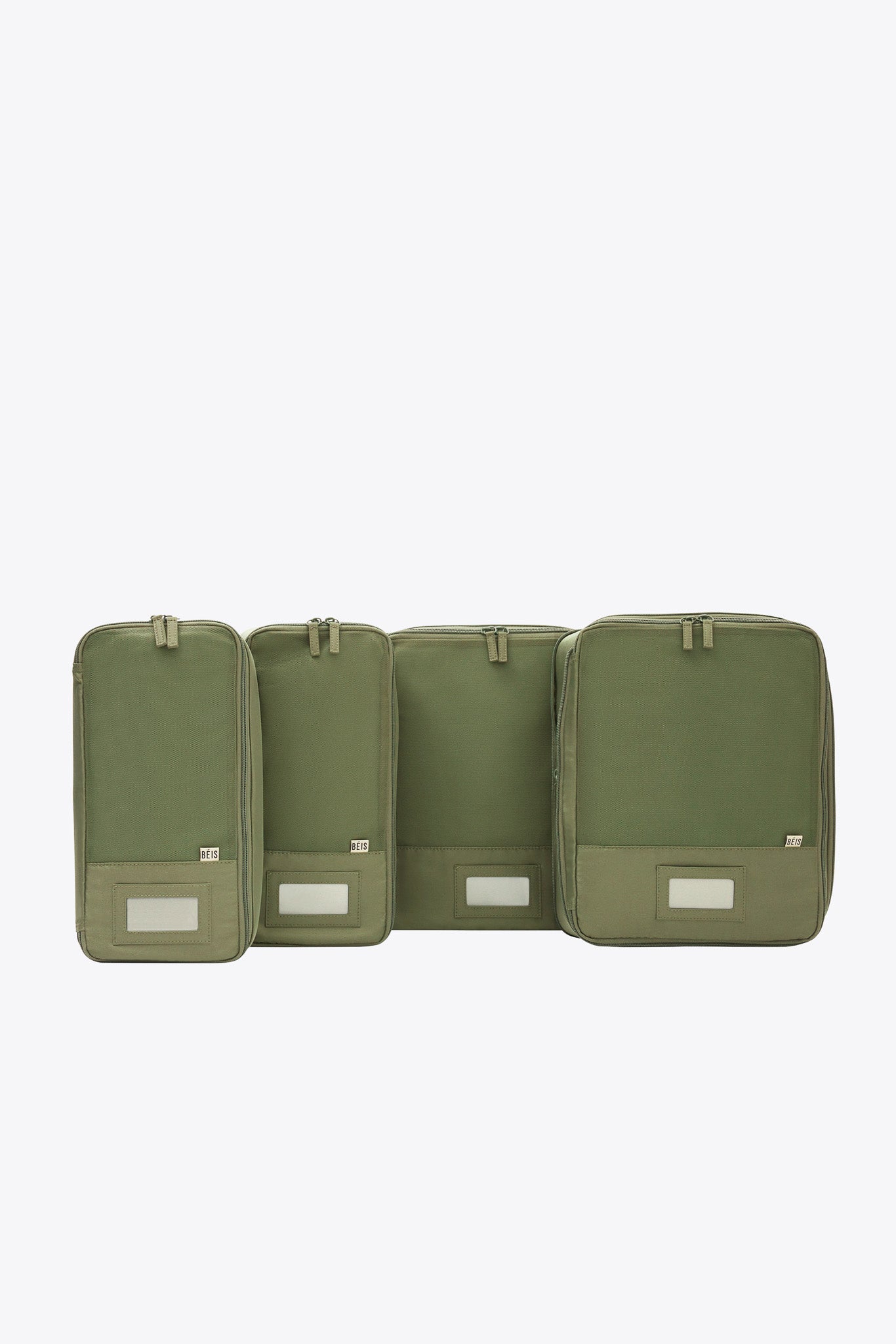 4-Piece Olive Compression Packing Cubes for Travel - Organize Luggage, Suitcases & Backpacks Efficiently