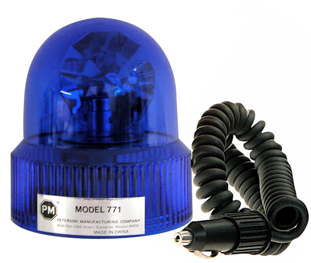 PM V771B Blue Economy Revolving Emergency Light - 4 Pack for Trucks, Police Cars & Emergency Vehicles - Durable LED Beacon Warning Light for Road Safety & Hazard Situations
