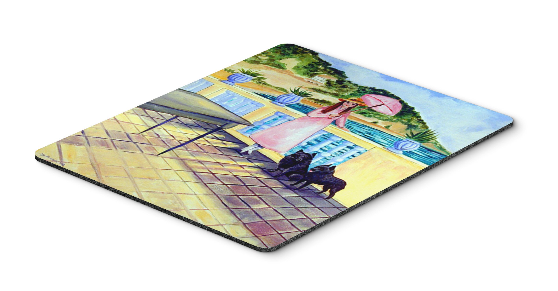 Caroline's Treasures 7267MP Lady with Schipperke Mouse Pad - Large Washable Non-Slip Desk Mat for Home Office, Gaming & Computer Work | Perfect for Laptop Users & PC Enthusiasts