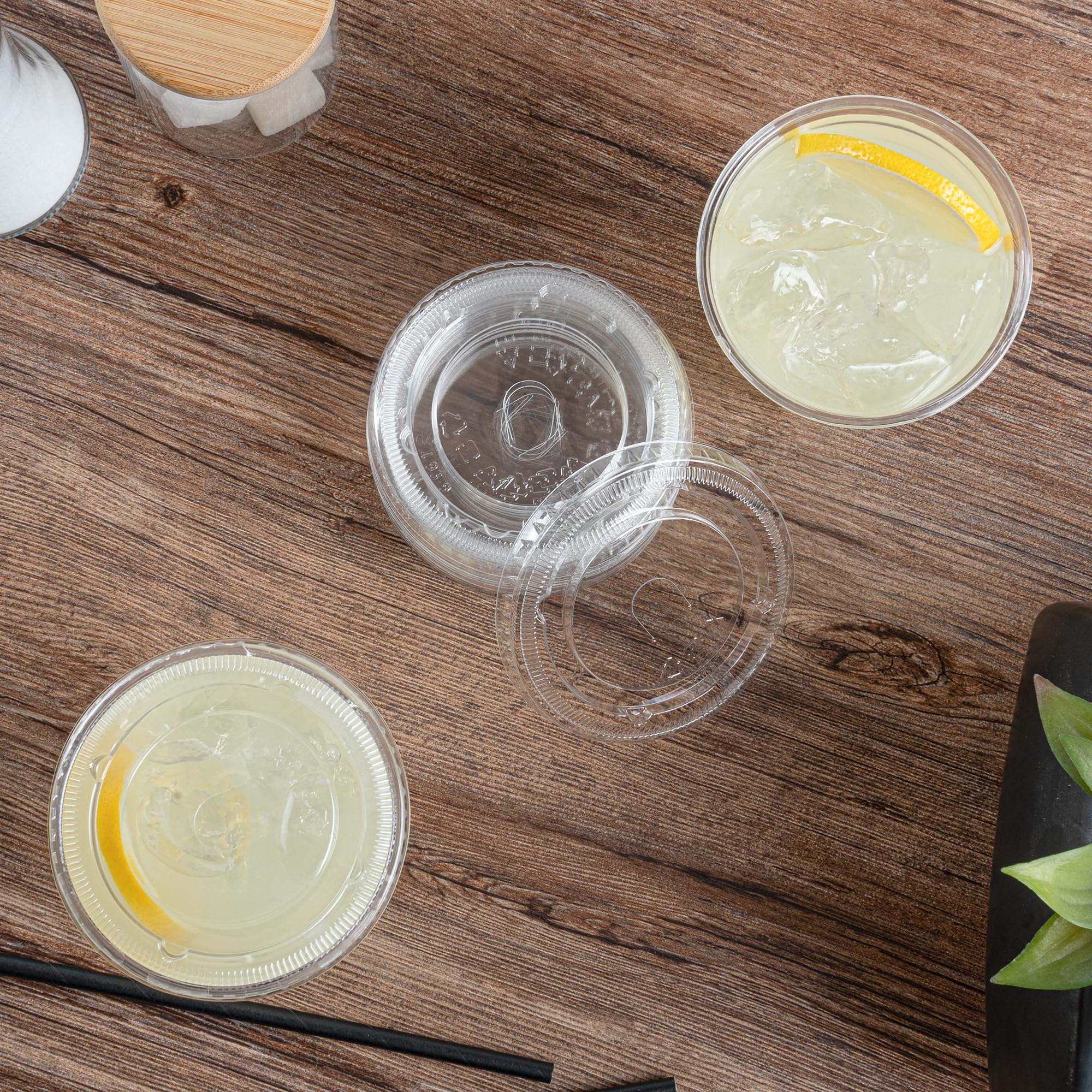 Restaurantware Visage Flat Lids for 9, 12 & 16 oz Disposable Cups - 1000 Clear Plastic Drinking Cup Lids with Straw Slot | Recyclable & BPA-Free | Perfect for Coffee Shops, Smoothie Bars & Takeout Restaurants