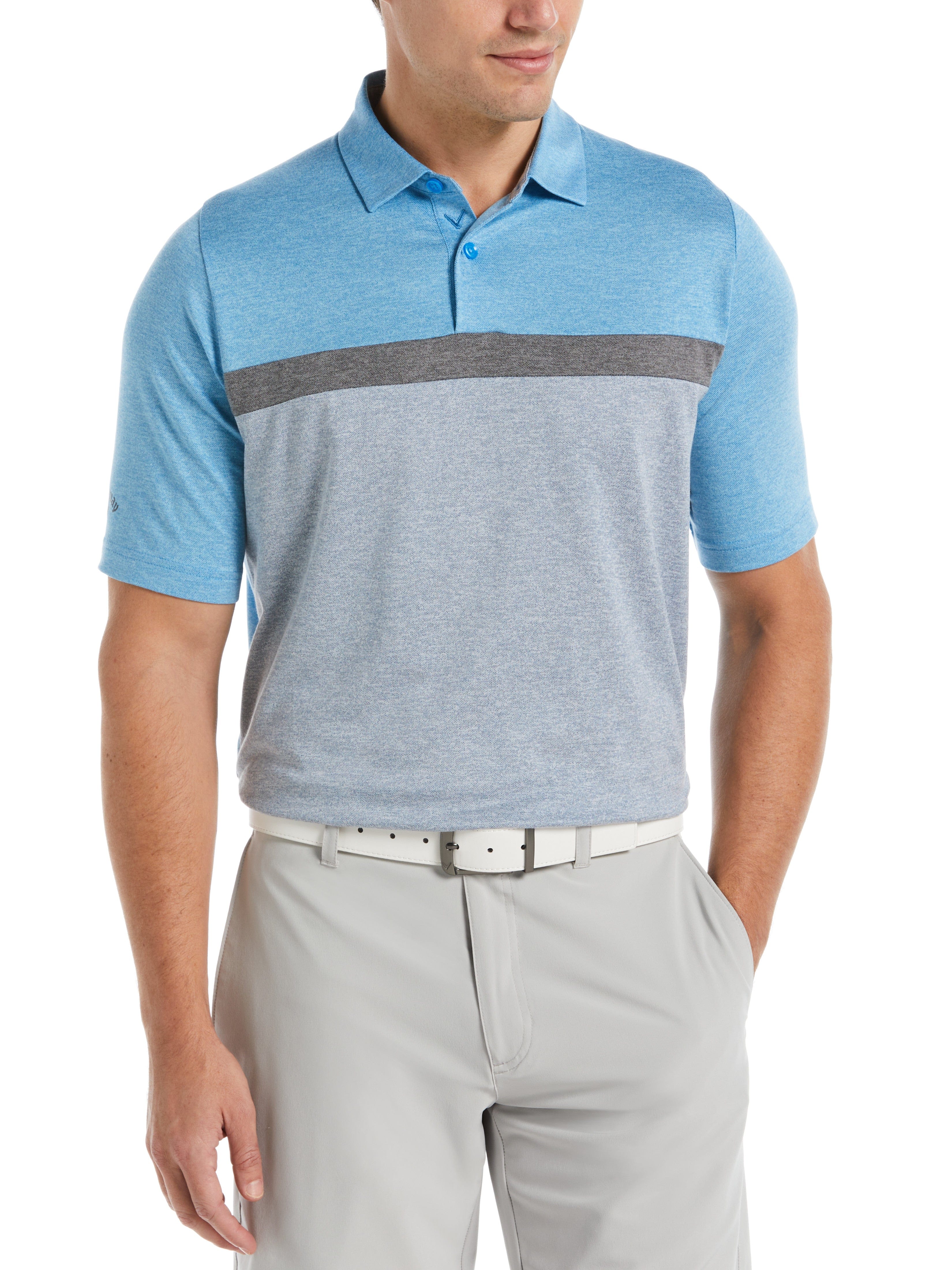 Men's Soft Touch Color Block Golf Polo Shirt - Breathable & Moisture-Wicking Performance Tee for Golf, Casual Wear & Outdoor Activities