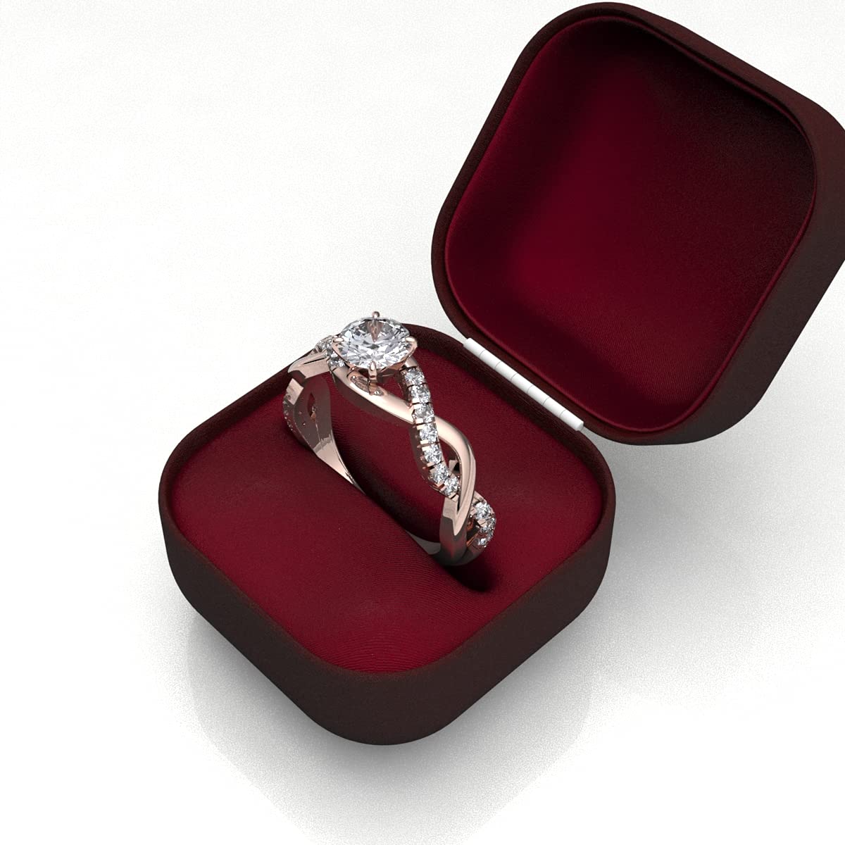 0.70 Carat Solitaire Diamond Engagement Ring 14K White Gold - 0.55ct Certified Center Diamond, Split Shank Setting, Infinity Wedding Band for Women (Color HI, Clarity I1/I2) - Perfect for Proposals, Anniversaries & Romantic Occasions
