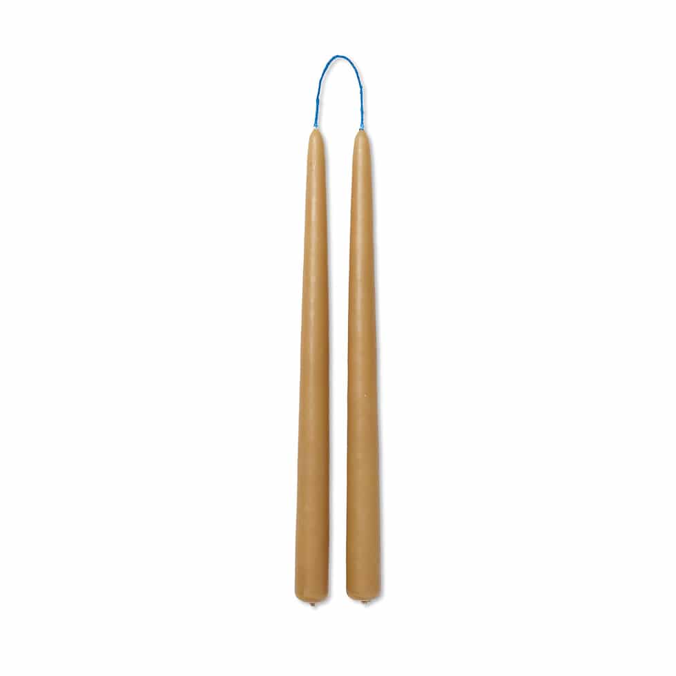 Premium ferm LIVING Dipped Candles - Set of 2 Natural Straw Scented Candles for Home Decor, Romantic Dinner & Relaxation