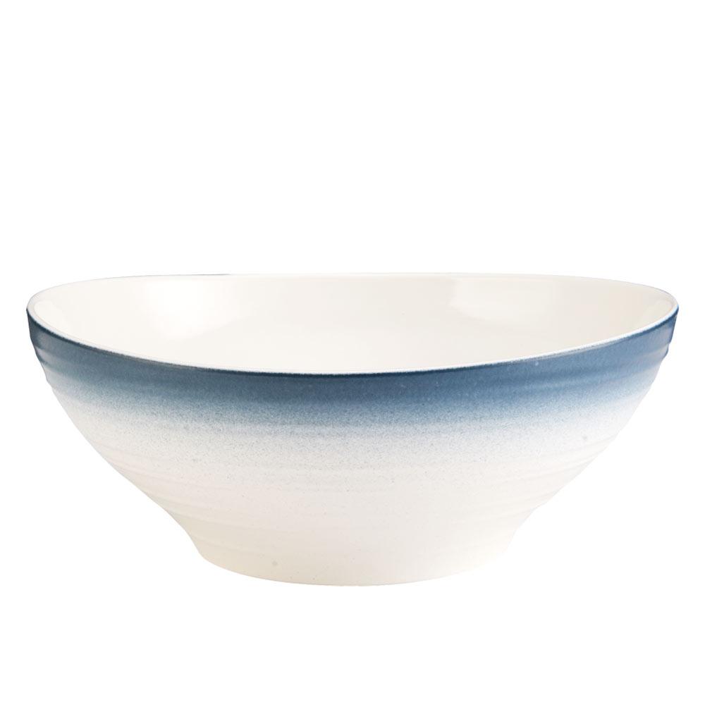 Swirl Ombre Blue Vegetable Bowl - Eco-Friendly Ceramic Serving Dish for Salads, Snacks & Fruits | Perfect for Kitchen, Dining & Party Use