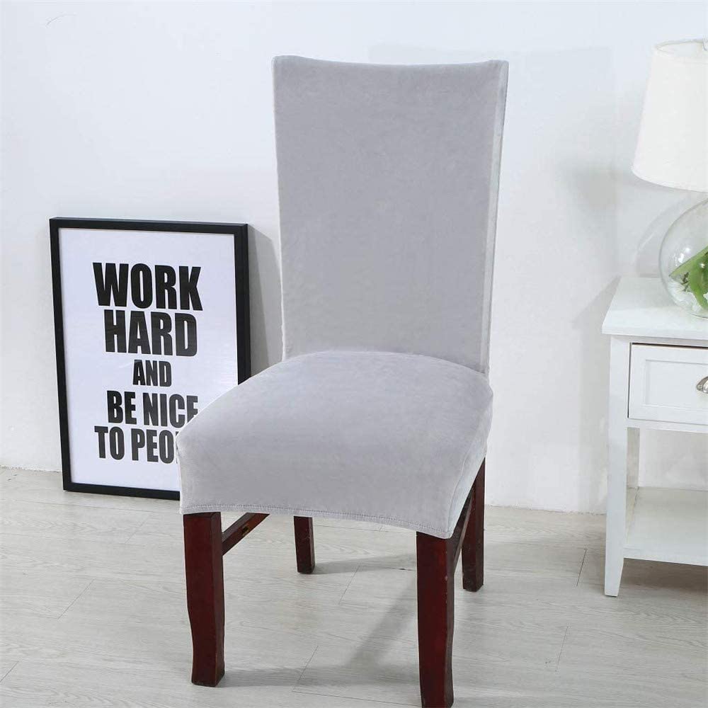 YYHSND Velvet Stretch Dining Chair Slipcovers - Spandex Plush Short Chair Covers, Washable & Removable Chair Protector for Kitchen & Dining Room - Perfect for Home Decor, Parties & Daily Use