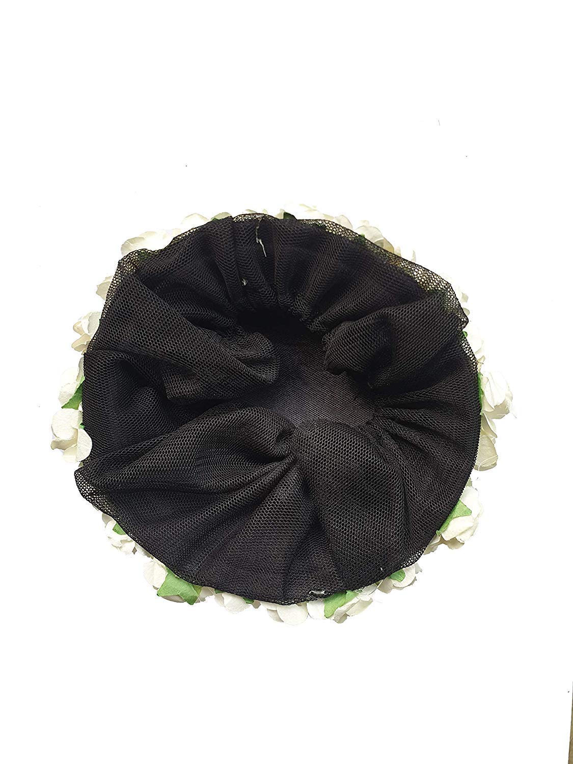 White Paper Fabric Flower Hair Bun Maker with Mongra Juda - Elegant Hair Accessories for Women | Perfect for Weddings, Parties & Daily Styling