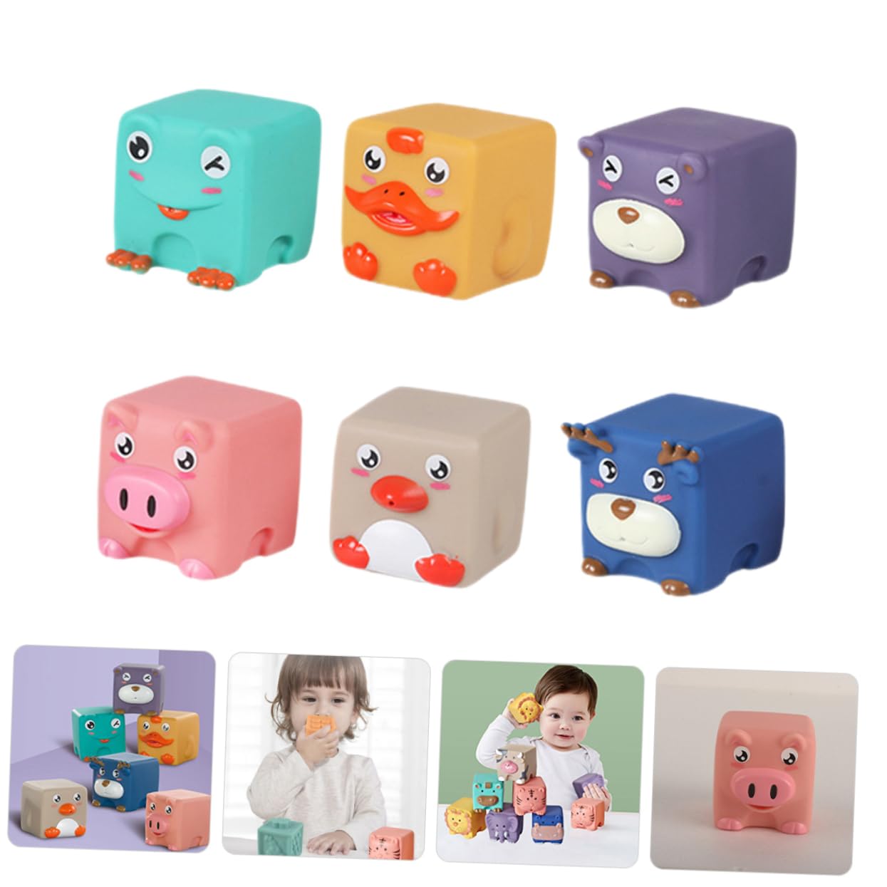 CIYODO 6-Piece Bath Toys Set for Kids - Fun Floating Water Toys for Bathtub Playtime, Baby Shower Gifts & Sensory Development (Duck, Boat, Fish Shapes) - Perfect for Toddlers 1-3 Years Old