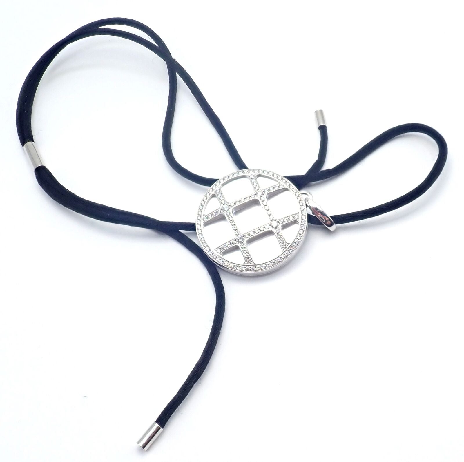 Cartier Pasha 18k White Gold Pendant Necklace with Pave Diamonds & Mother of Pearl - Luxury Jewelry for Women, Perfect for Weddings & Special Occasions