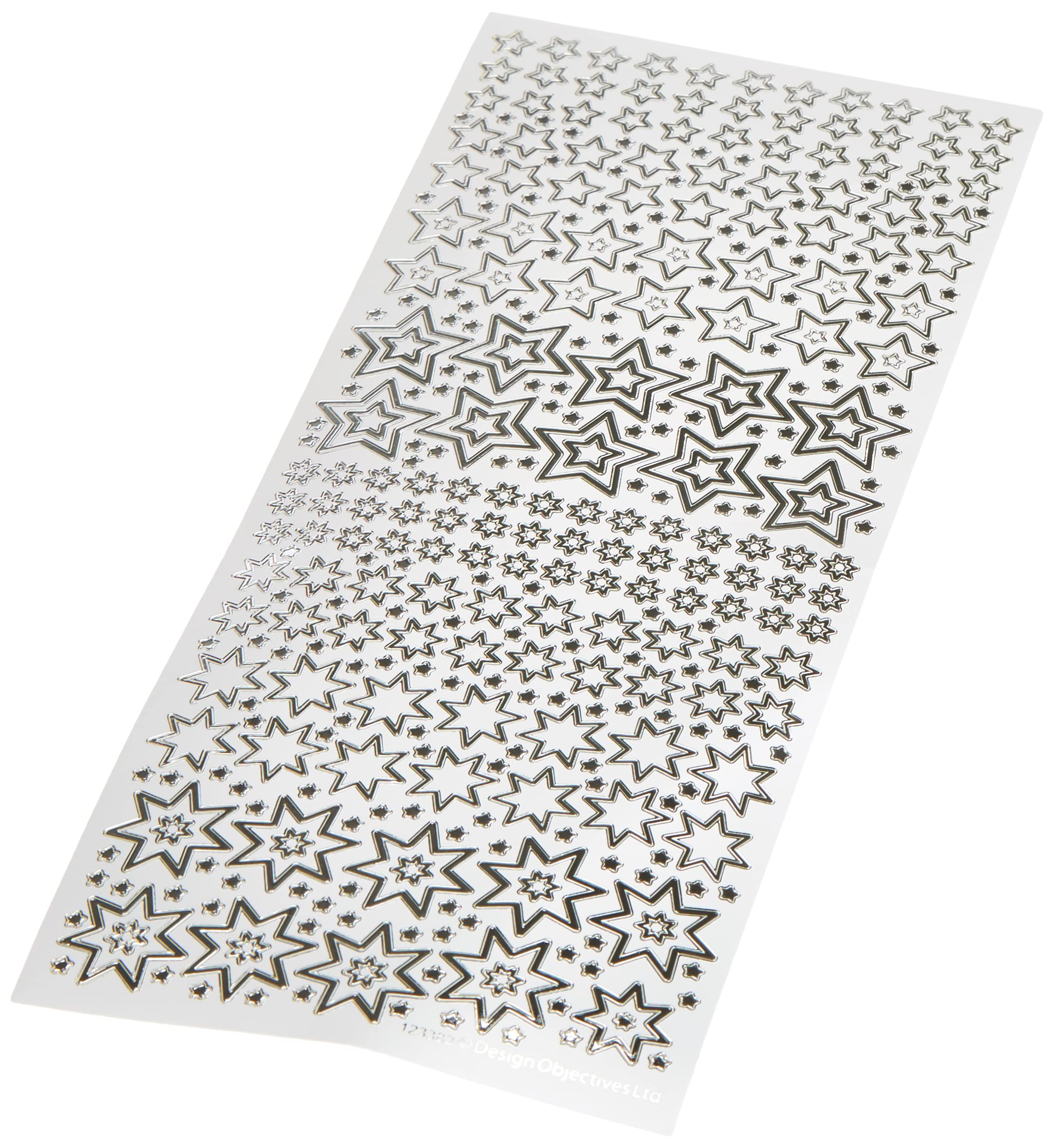 Anitas Outline Stickers - Sparkling Stars Silver on White for Scrapbooking, Card Making & Kids Crafts | Perfect for Homework, Art Projects, DIY Decor on Paper, Cards, Glass, Metal & Plastic Surfaces | Great for School Projects, Gift Wrapping & Home Decoration