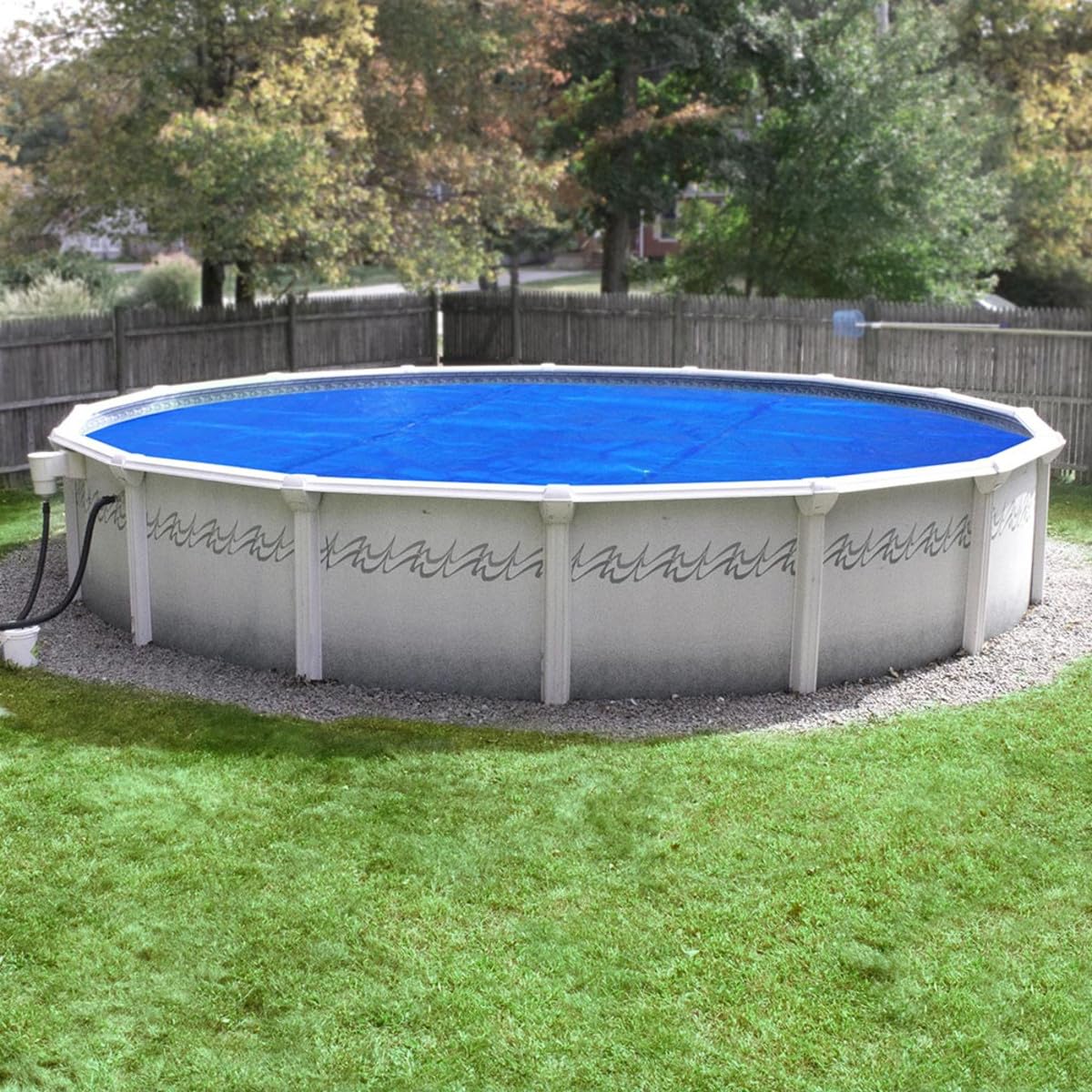 Pool Mate 21S-8SBD BOXPM Premium Solar Pool Cover for 21' Round Above Ground Pools - Blue/Silver Solar Blanket | 5-Year Warranty | Energy Efficient, Heat Retention & Debris Protection | Perfect for Summer Swimming & Winter Pool Protection
