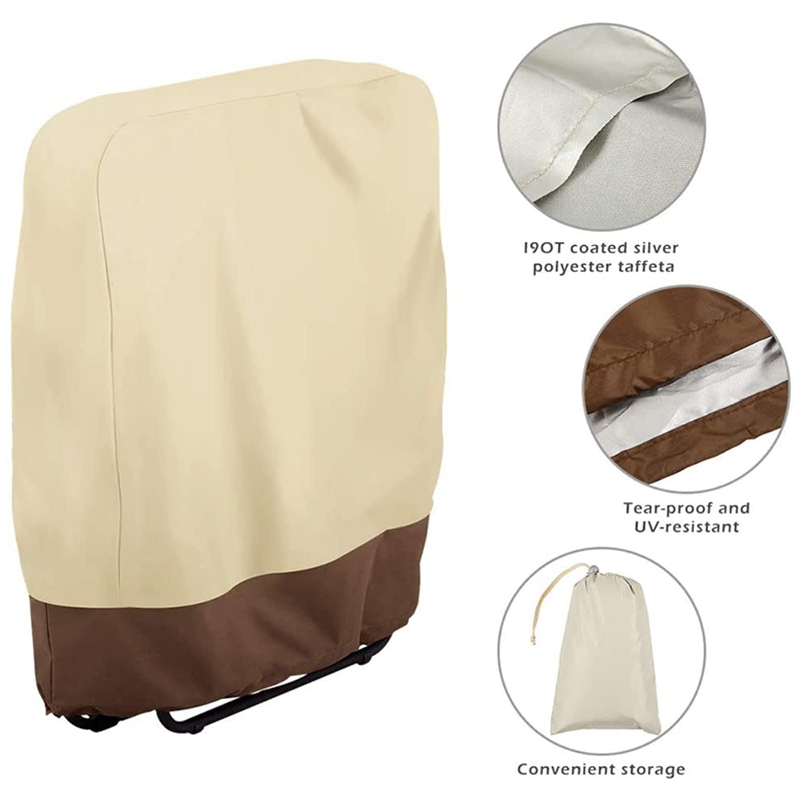**ASkinds 2-Pack Waterproof Outdoor Stackable Chair Covers - Dustproof Patio Furniture Protector for Zero Gravity, Folding, and Deck Chairs - Ideal for Garden, Sunbathing, and Backyard Use**