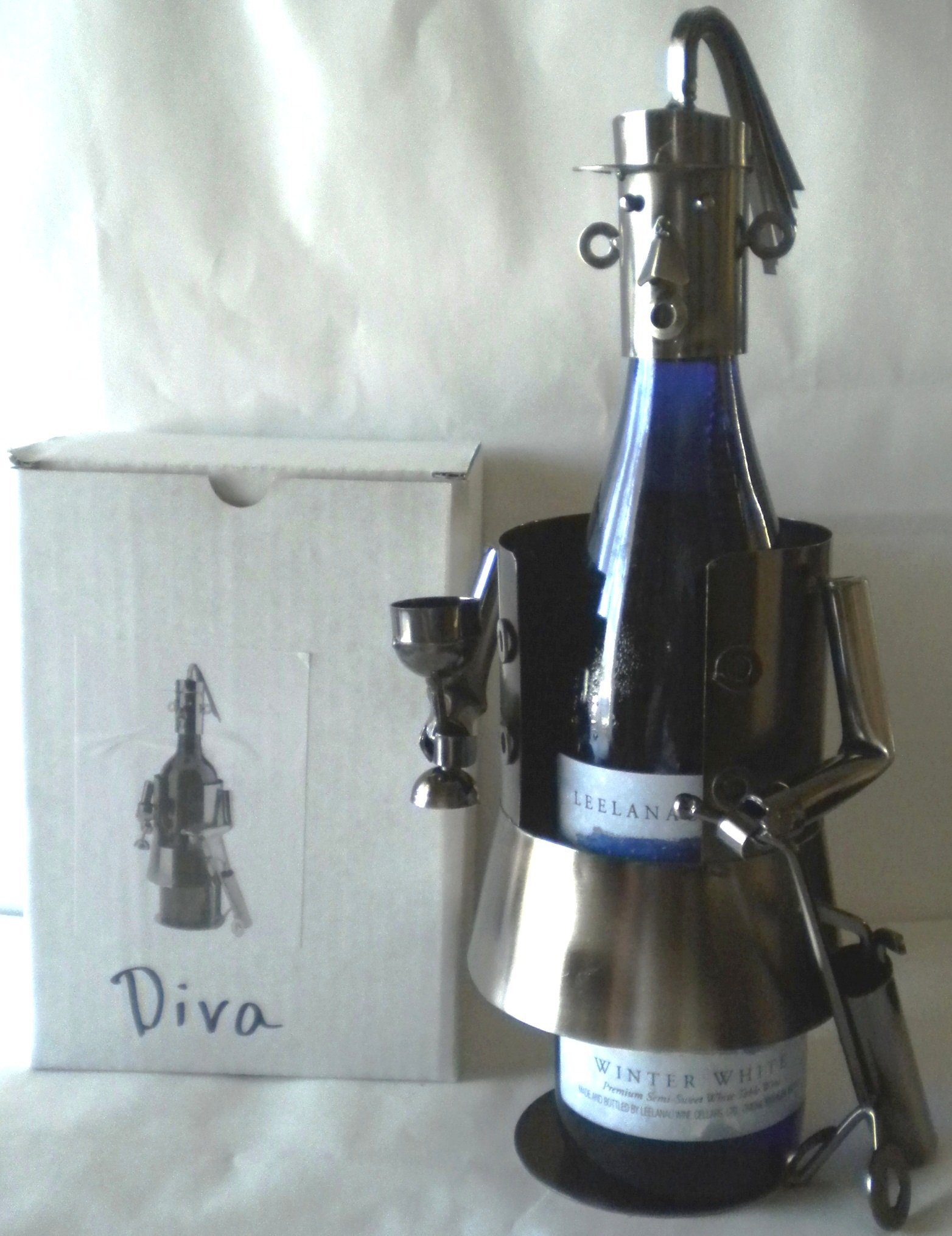 Elegant Metal Wine Bottle Holder - Perfect Gift for Women, Golfers & Wine Lovers - Great for Parties, Home Decor & Golf Events
