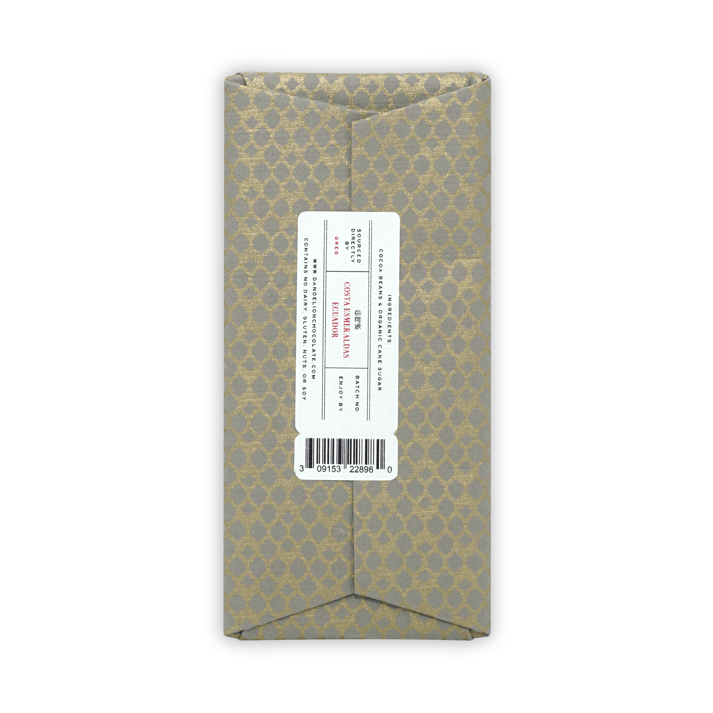 Premium Dandelion Costa Esmeraldas Ecuador 85% Dark Chocolate Bar - Perfect for Gifts, Baking & Healthy Snacking