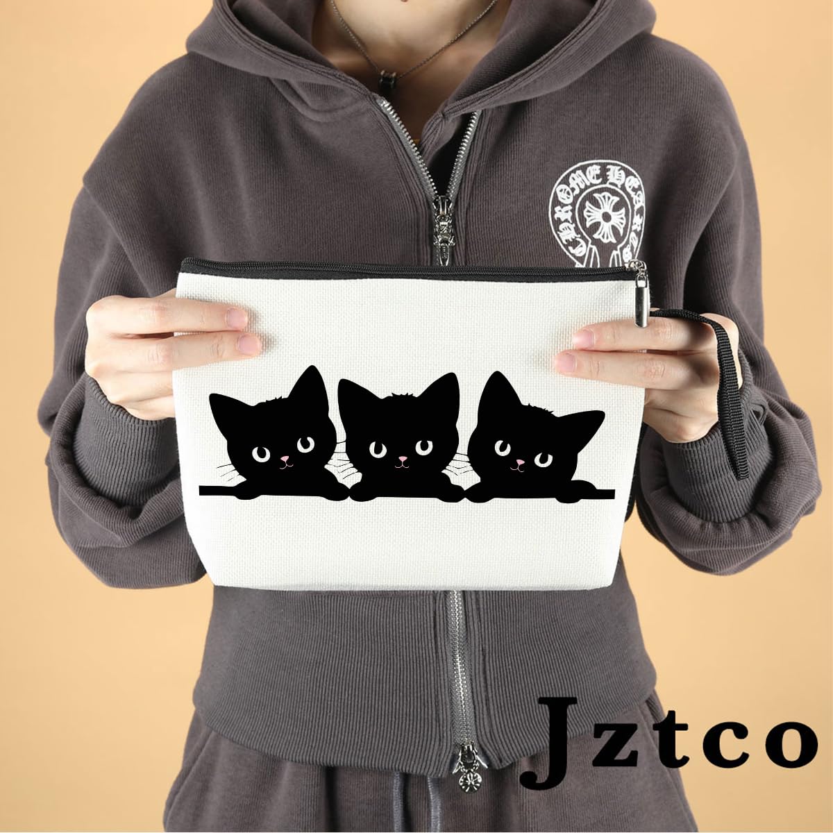 Cute Cat Makeup Bag for Women - Kitty Themed Cosmetic & Toiletry Pouch - Perfect Gift for Cat Lovers, Cat Moms, Best Friends & Aunts - Great for Graduation, Birthday & Pet Owner Gifts - Ideal for Travel, Daily Makeup Storage & Cat Enthusiast Collections