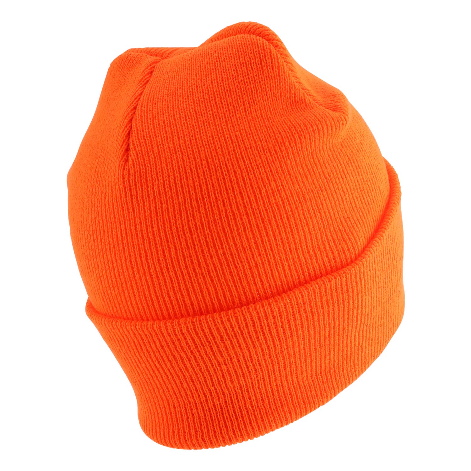 USA Made High Visibility Neon Color Stretchy Winter Beanie - Warm Fleece Lined Cuff Hat for Outdoor Activities, Running, Cycling & Snow Sports