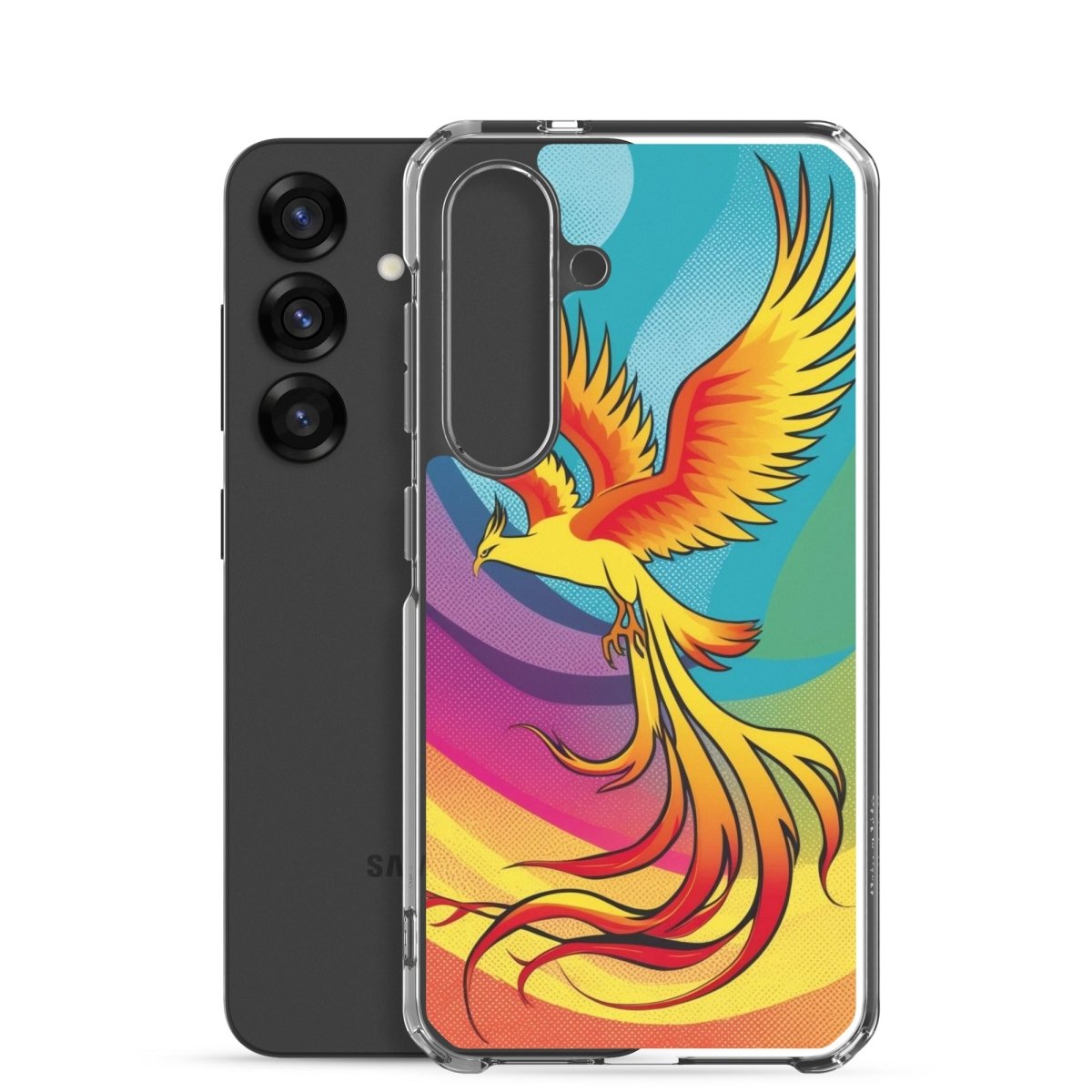 Premium Clear Phone Case for Samsung Galaxy Series - Slim Protective Cover with Rising Phoenix Design - Perfect for Everyday Use, Travel & Work