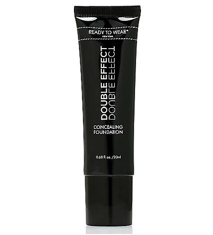 Double Effect Concealing Foundation - Made in Italy, Medium Shade with Bonus 2-Sided Brush | Full Coverage, Long-Lasting Wear for Flawless Skin | Perfect for Daily Use, Special Occasions & Photo Shoots