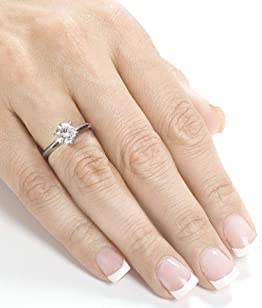 0.70 Carat Lab Grown Diamond Solitaire Ring - 14K White Gold Engagement & Wedding Ring (Round Cut, F Color, VS2 Clarity) - Perfect for Proposals, Anniversaries & Bridal Jewelry