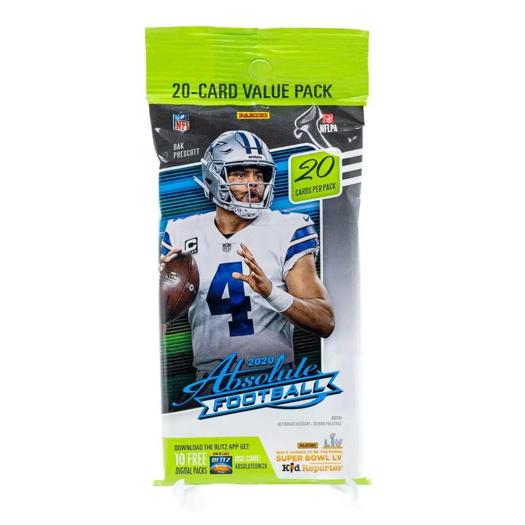 2020 NFL Panini Absolute Football Fat Packs - 10 Trading Card Packs with Autographs & Memorabilia - Perfect for Collectors, Gifts & Fantasy Football Fans