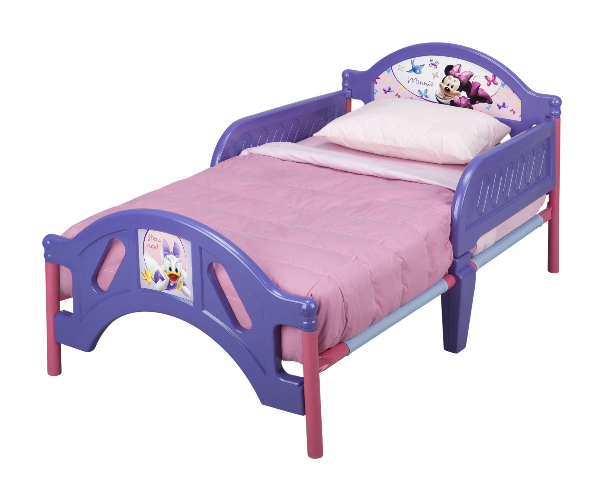 Disney Minnie Mouse Plastic Toddler Bed - Cute & Safe Kids Bed for Girls Room, Nursery, Daycare - Perfect for Toddler Sleep & Playtime