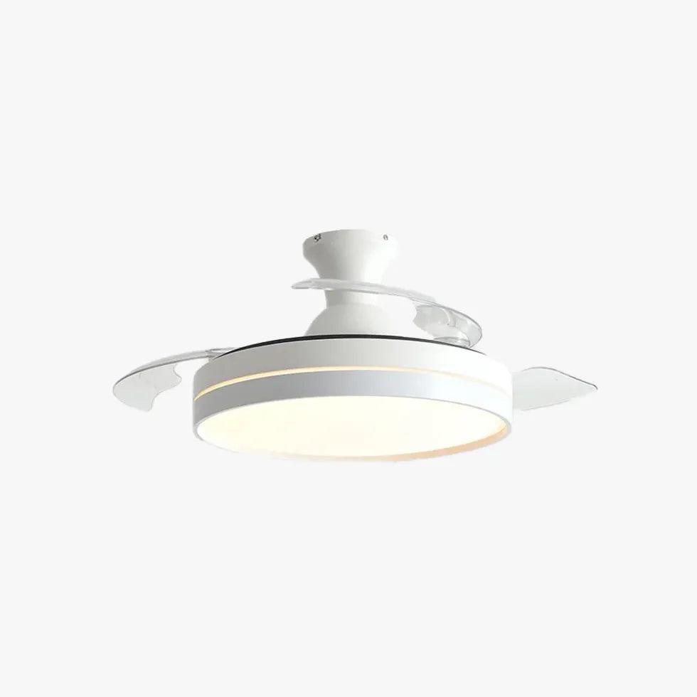 White Table Dining Room Ceiling Fan with Light - Modern Stylish LED Lighting for Home Kitchen & Patio - Perfect for Indoor and Outdoor Dining Areas