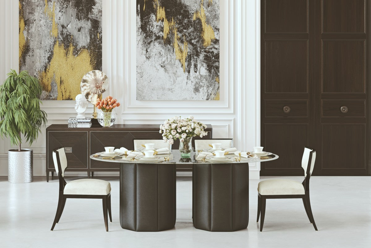 Bezanson 80 Inch Modern Black Dining Table for Kitchen, Dining Room, and Restaurant - Solid Wood Rectangular Table for Family Gatherings & Dinner Parties