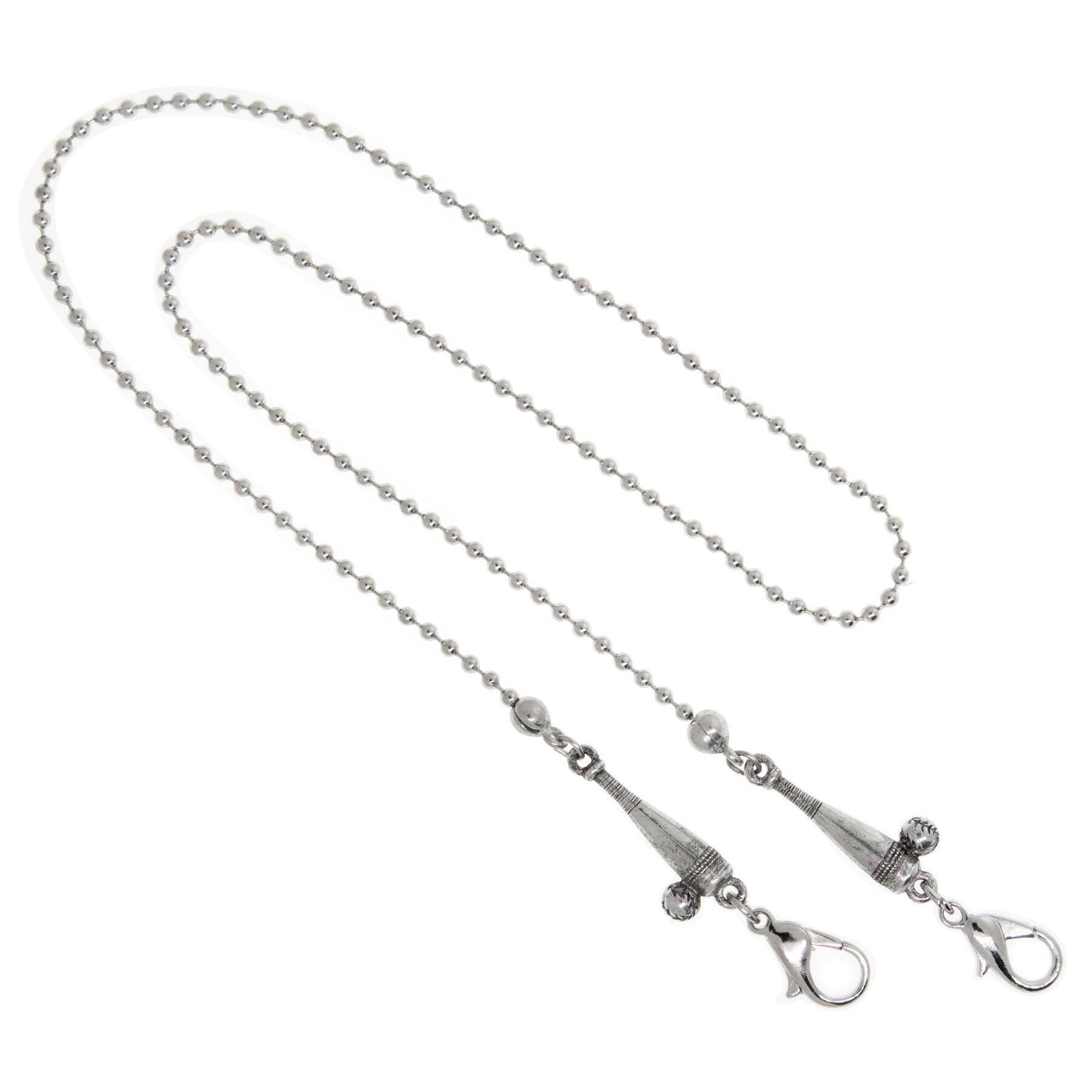1928 Jewelry Baseball & Bat Chain Mask Holder - 22 Inch Adjustable Necklace for Sports Fans & Jewelry Lovers - Perfect for Baseball Games, Gifts & Everyday Wear