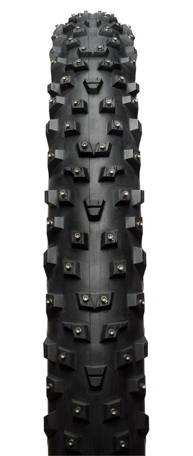 45NRTH Wrathchild Tubeless Folding Bike Tire - 27.5x3 Inch, 120 TPI, Concave Carbide Studs for Winter & Snow Cycling - Perfect for Fat Bikes, Mountain Trails, and Extreme Cold Weather Riding