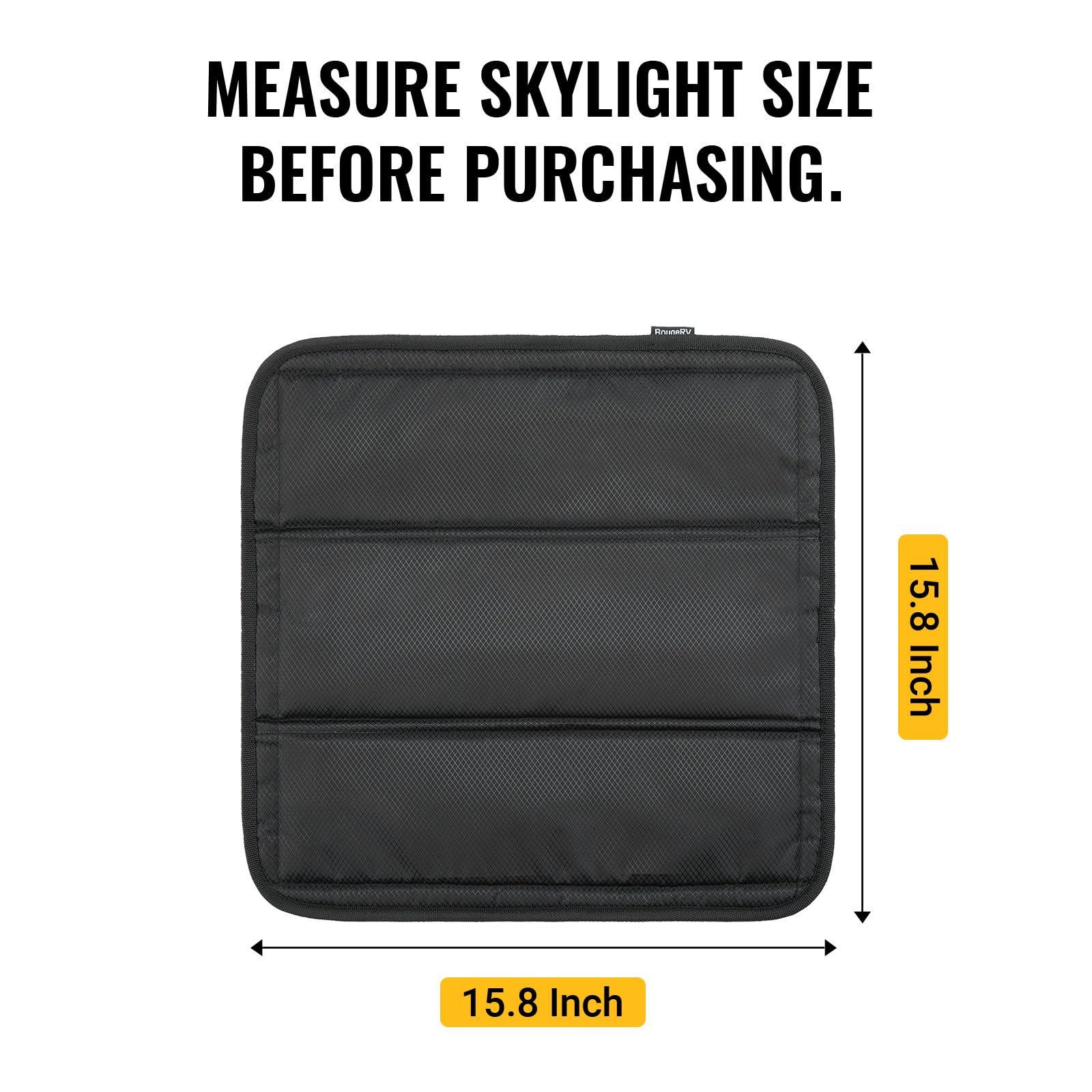 BougeRV Magnetic RV Skylight Vent Cover - Foldable Camper Window Sun Shade & Privacy Curtain for RV Bathroom, Boat Windows (15.8