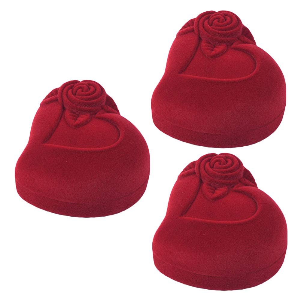 3-Piece Jewelry Organizer Set - Ring Holder, Earring Storage & Display Case with Rose Design - Perfect for Wedding Rings, Bracelets & Necklaces - Ideal for Travel, Home & Gift Giving