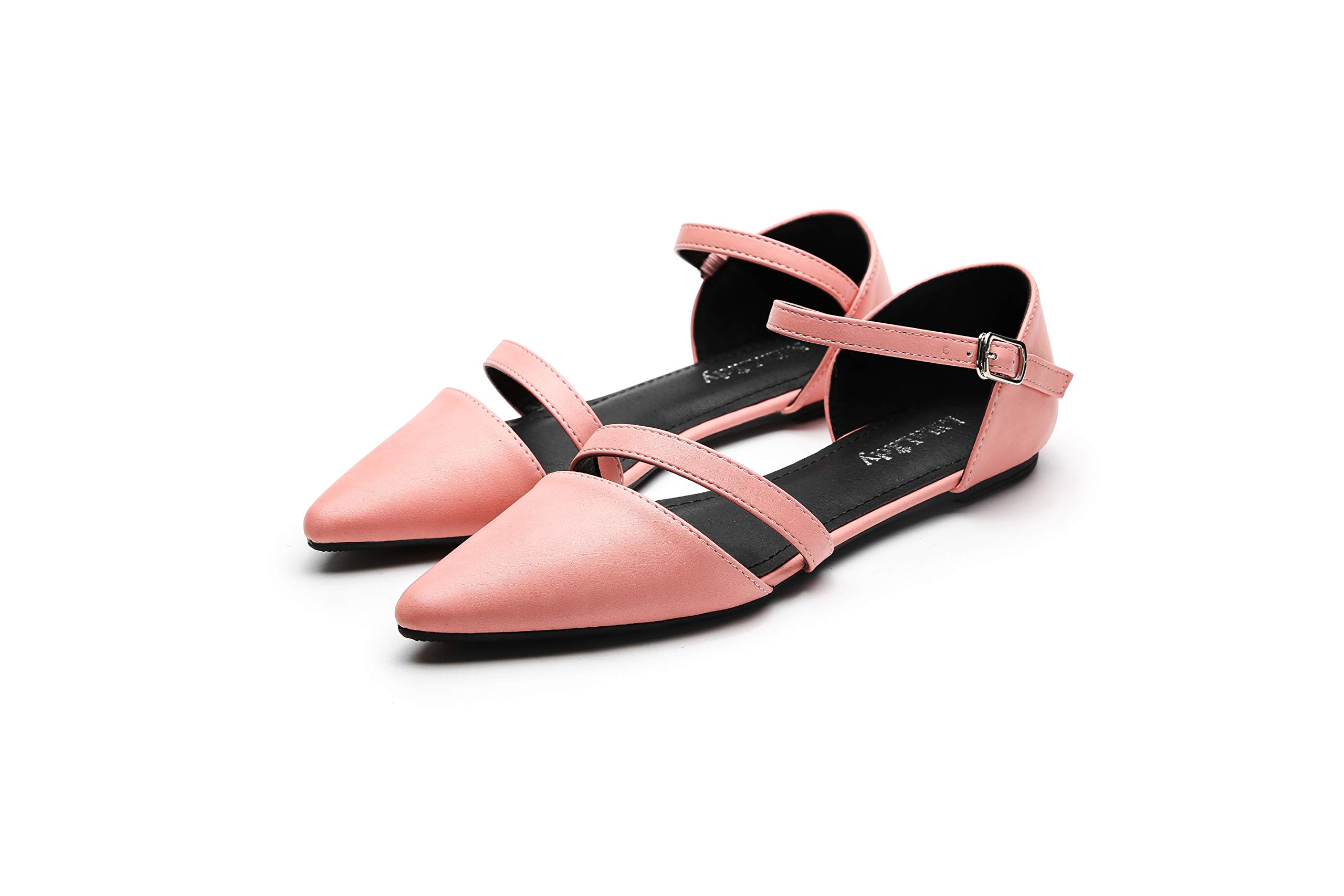 Mila Lady Canny Crease Pointed Toe Comfort Slip-On Ballet Flats for Women - Elegant Dress Shoes for Work, Party & Everyday Wear