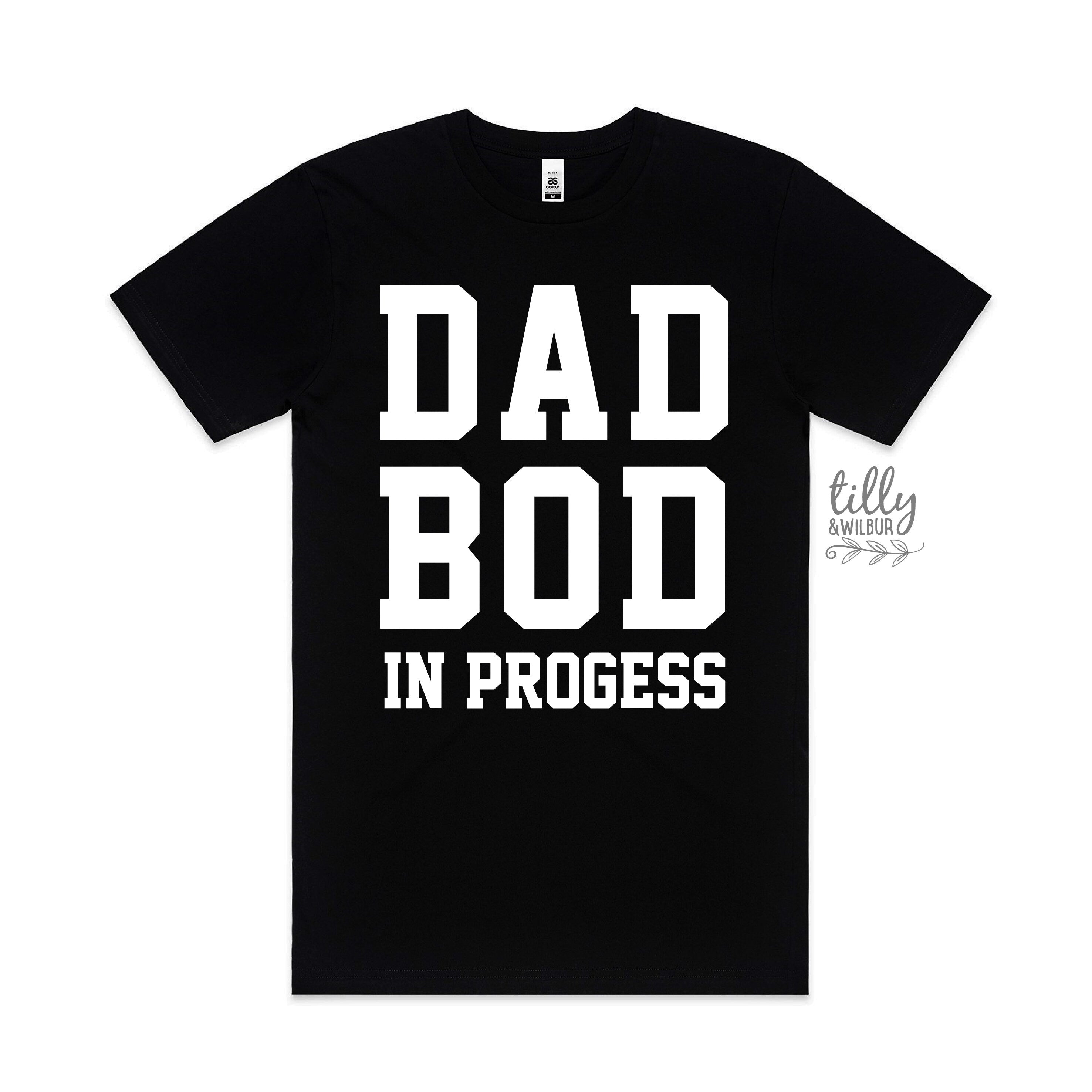 Dad Bod In Progress Funny T-Shirt for Men - Comfortable Cotton Tee for Casual Wear, Gym, and Relaxing at Home