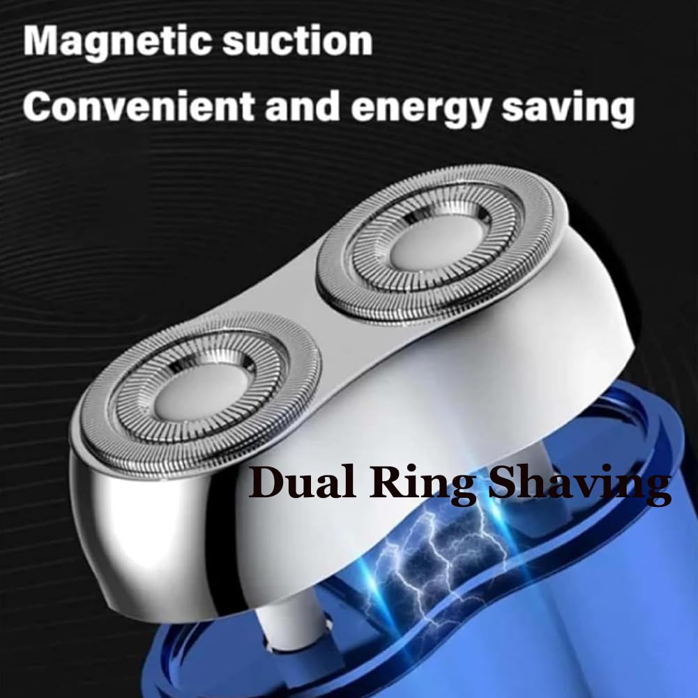 Peonly Mini Dual Head Electric Razor - Portable Rechargeable Shaver for Men & Women, Washable Double-Ring Cutter, Travel & Gym Essential (2 Pack) - Perfect for Home, Office & On-The-Go Grooming