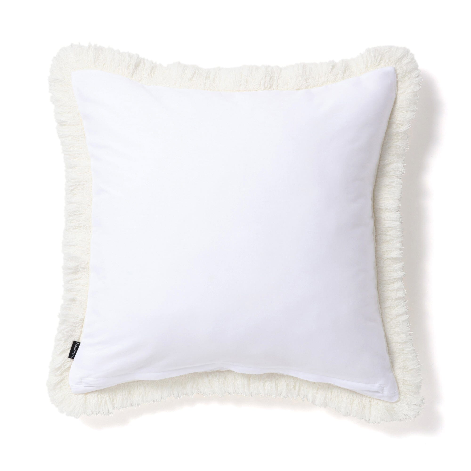 Premium Diamond Fringe Cushion Cover 18x18 Inches - Soft White Decorative Pillow Case for Sofa, Bed, Living Room - Home Decor & Gift Idea