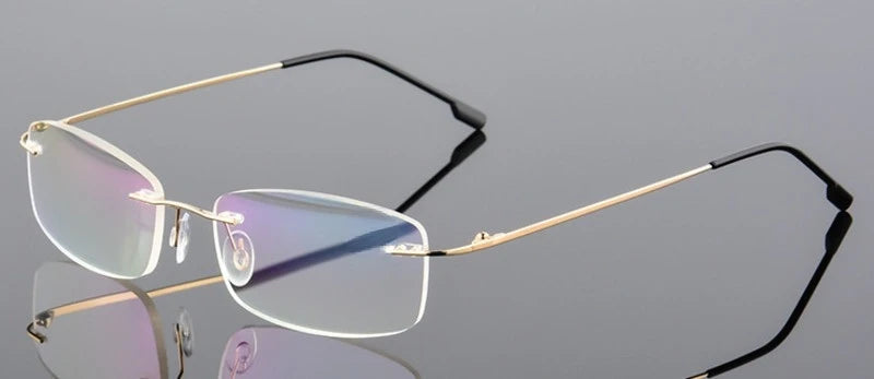 Brightzone Women's Rimless Square Copper Reading Glasses 71202 - Lightweight Blue Light Blocking Readers for Computer Work, Reading & Office Use