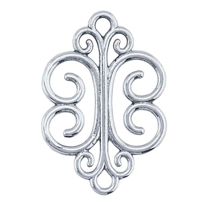 4-Pack Sterling Silver Filigree Link Components for DIY Jewelry Making - Perfect for Necklaces, Bracelets & Custom Jewelry Designs
