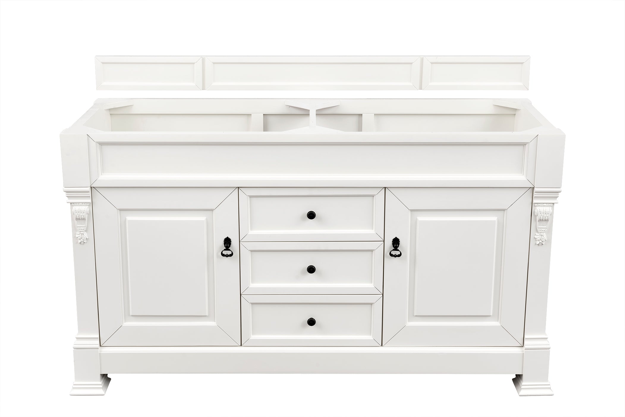 Brookfield 60-Inch Double Vanity Sink - Bright White Bathroom Vanity with Dual Sinks, Soft-Close Drawers & LED Mirrors | Perfect for Master Bathroom Remodel & Luxury Home Decor