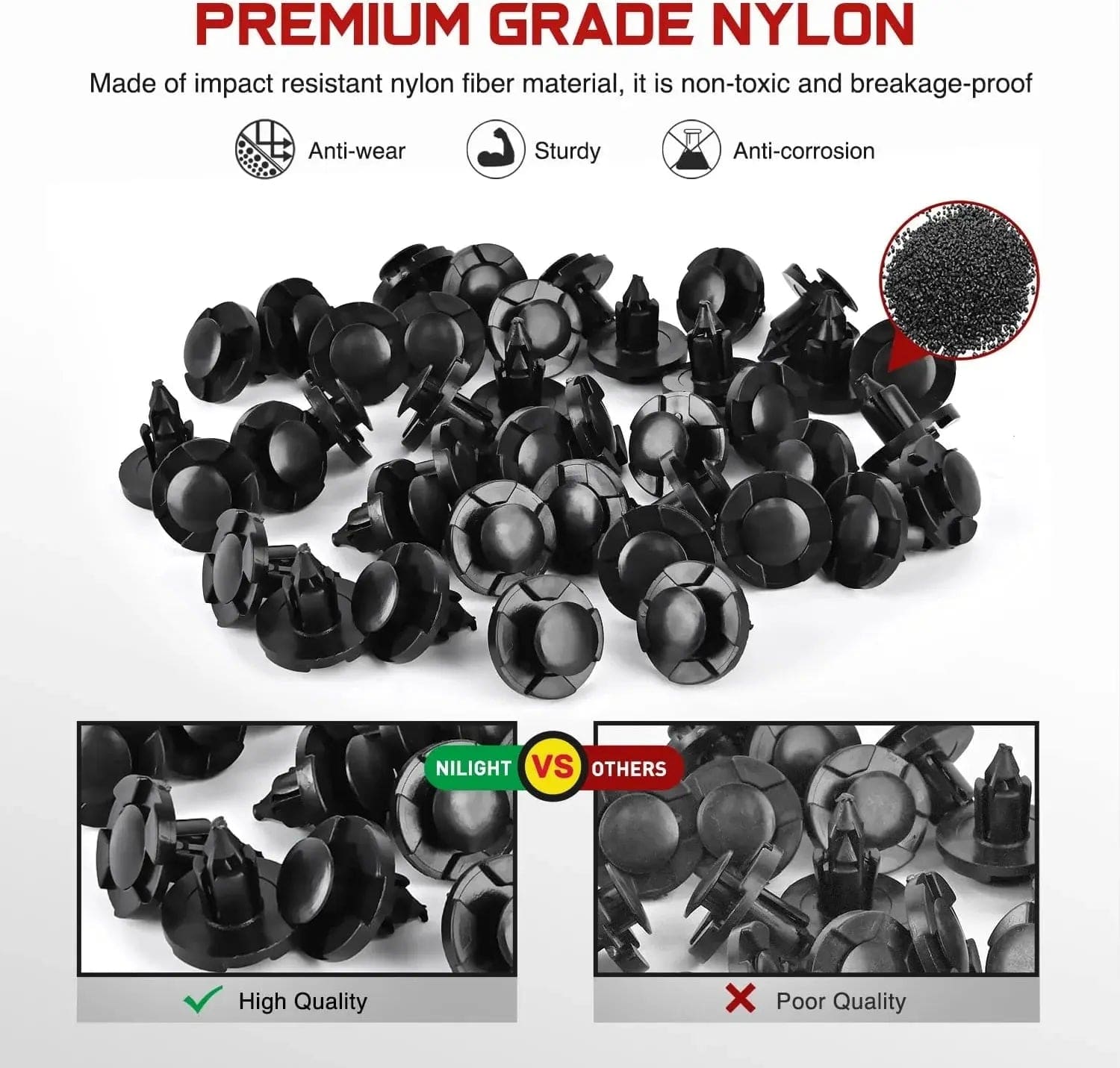 40 Pcs 8mm Bumper Rivet Fender Clips - 20mm Head Hole - OEM Replacement for Nissan 01553 09321 - Perfect for Car Body Panel Repair & Auto Bumper Installation